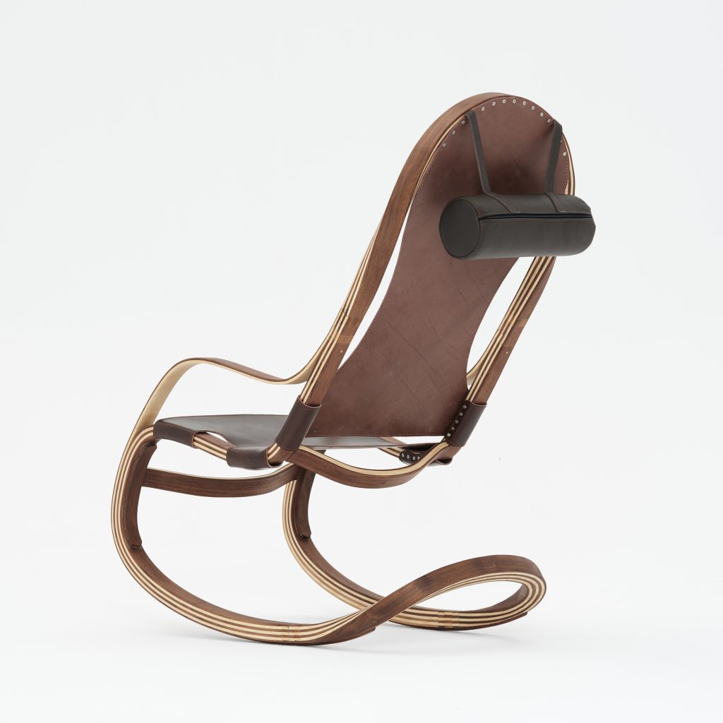 Modern rocking chair - Steam-bent wooden rocker by marinomaza design