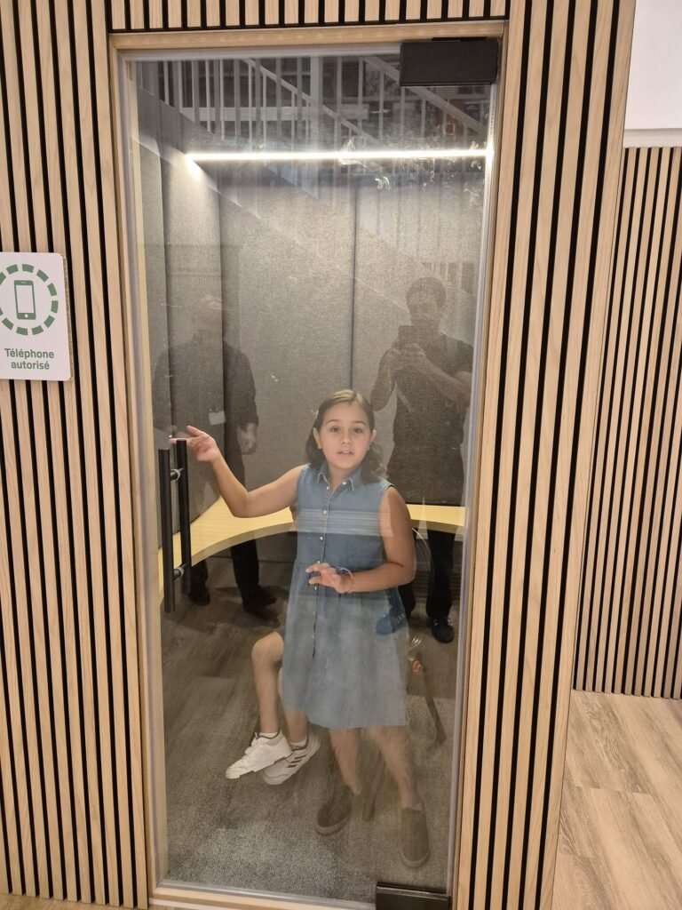 Single acoustic booth in use on opening day at the BPI Lumière